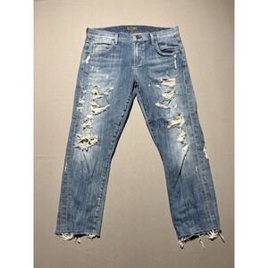 AGOLDE Isabel Slim Fit Overly Distressed Boyfriend Jeans Women's Size 27 31x23.5